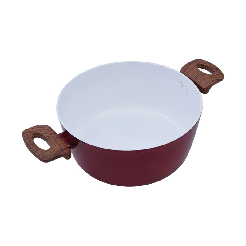 Casseruola in alluminio forgiato con ceramica bianca