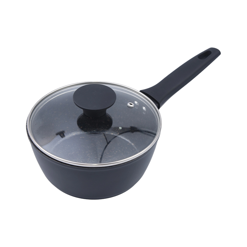 Pentola in alluminio forgiato con rivestimento in ceramica marmorizzata oro nero