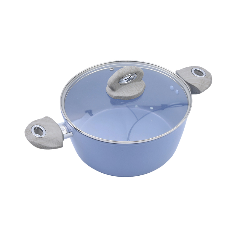 Casseruola in alluminio forgiato con rivestimento in ceramica blu