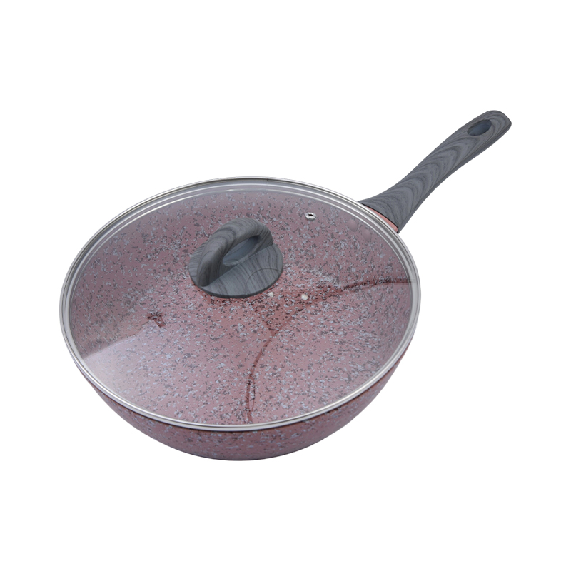 Set di pentole in alluminio forgiato con rivestimento antiaderente in granito rosa