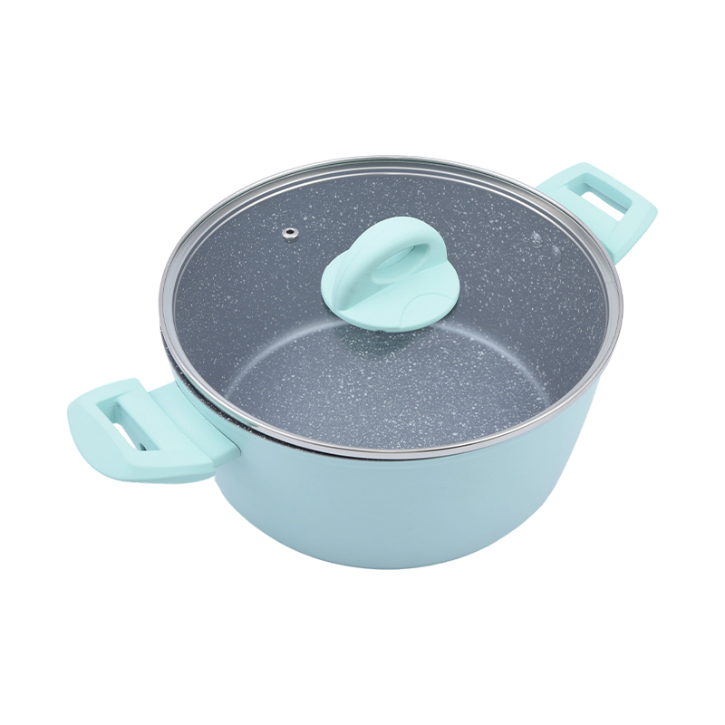 Casseruola in alluminio forgiato con rivestimento in ceramica marmorizzata oro nero
