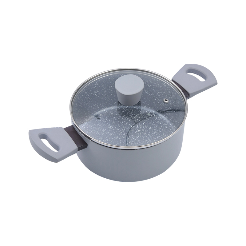 Casseruola in alluminio pressato marmo grigio