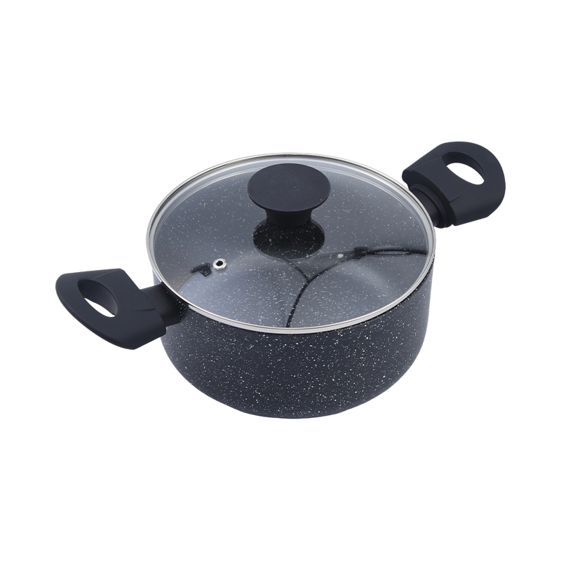 Casseruola in alluminio pressato marmo nero
