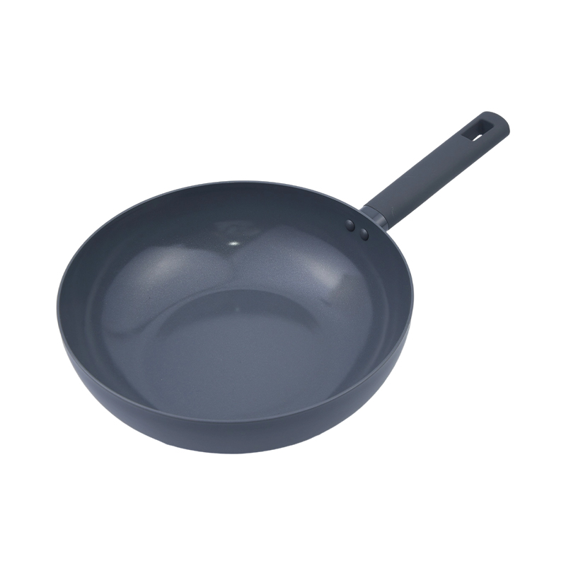 Wok in alluminio pressato marmo nero